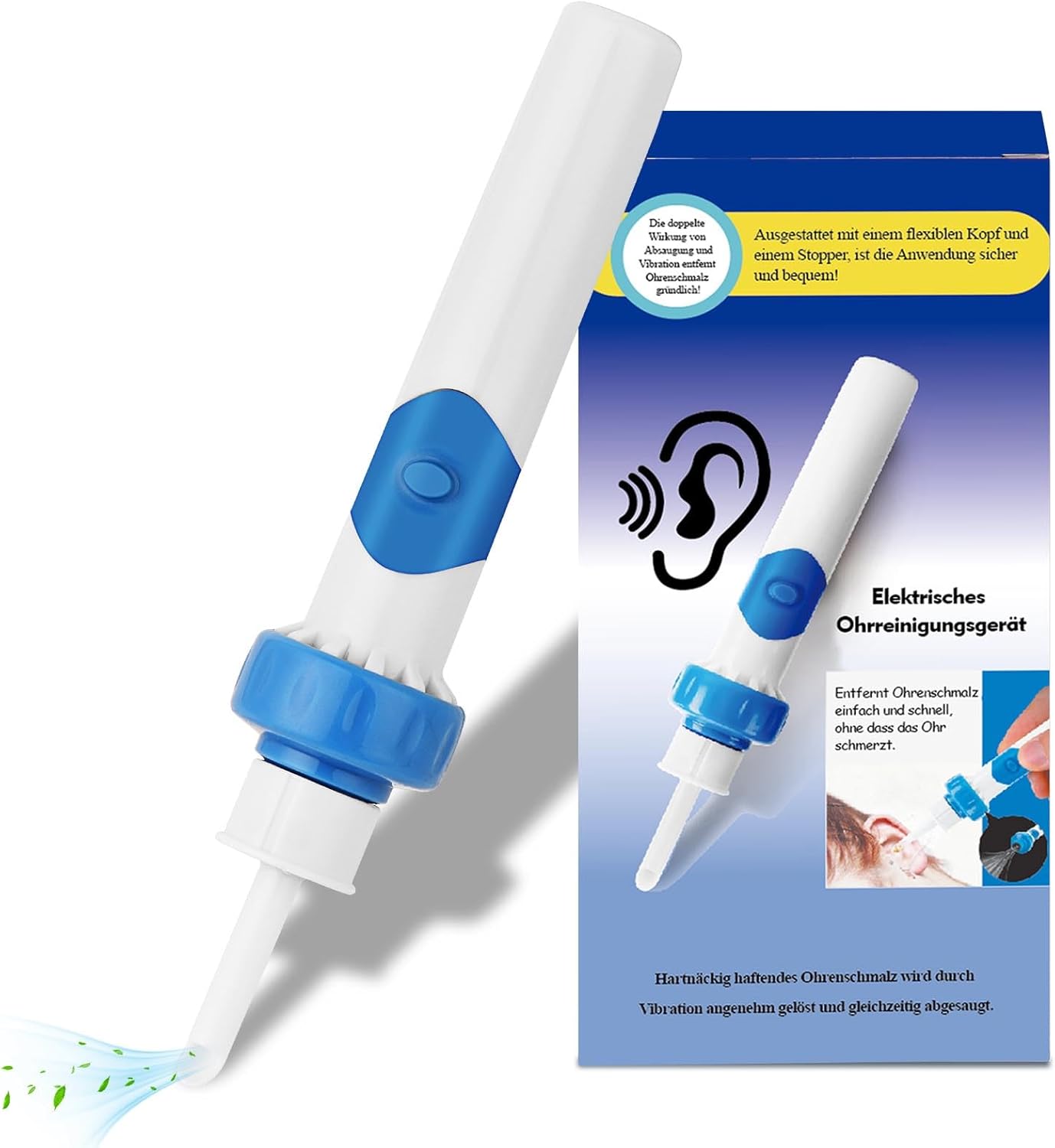 Electric Earwax Remover with Soft Silicone Tips for All Ages